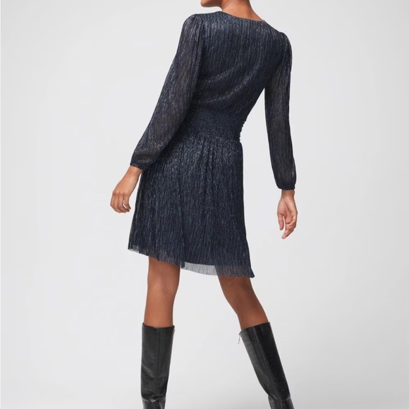 White House Black Market Blue Ruched Wrap Dress - Picture 10 of 11